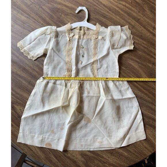 1942 Vintage First Communion Dress, 3 pieces,  Satin, Lace, Veil, Fair Condition - Picture 3 of 16